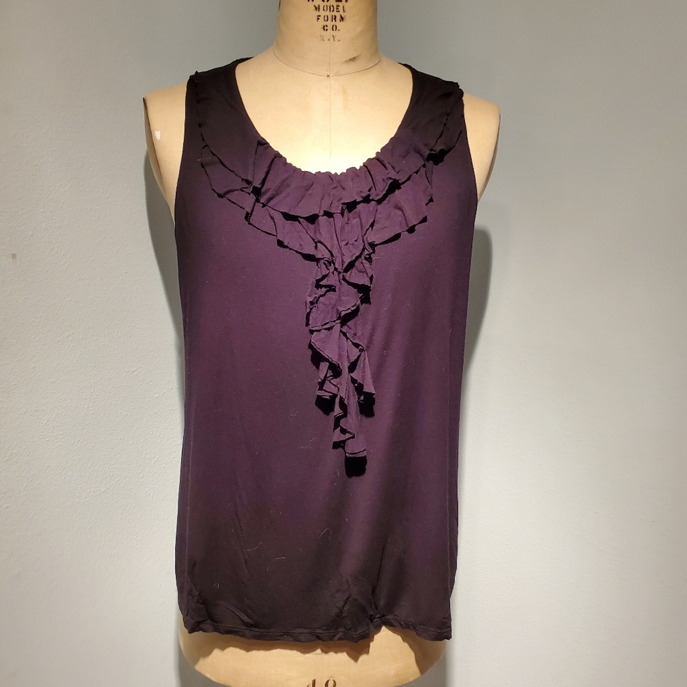 Merona Size 1 Black Ruffle Tank
